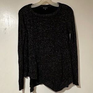 Hannah Sparkling Black Long Sleeve Top